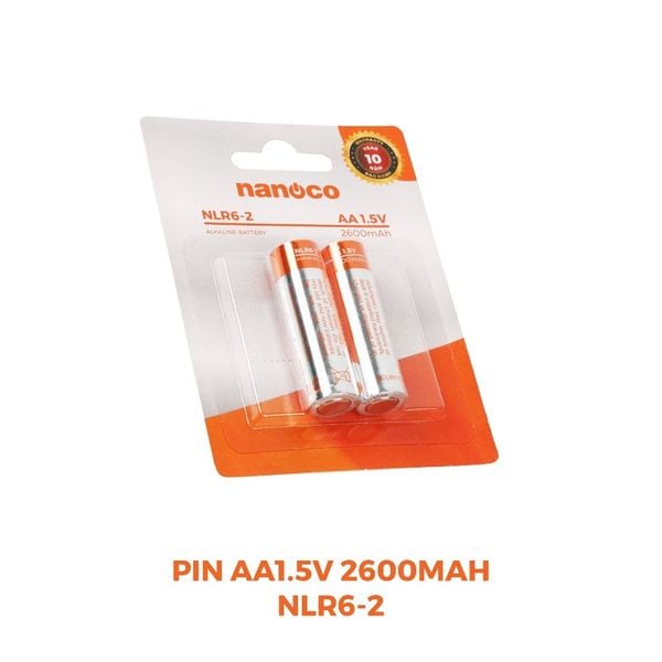 Pin Alkaline AA 1.5V 2600mAh Nanoco model NLR6-2 / NLR6-4