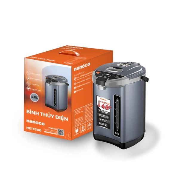 Bình thủy điện Nanoco model NETF320/ NETF400/ NETF500 dung tích 3.2L, 4L và 5L (Công suất 750W)