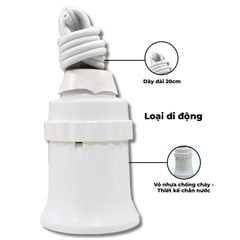 Đui đèn E27 Nanoco loại di động/ có dây/ 45 độ/ 90 độ