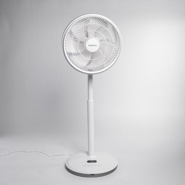 Quạt đứng động cơ BLDC có remote 14inch, 7 cánh, màu hồng/trắng Nanoco model NEF1499