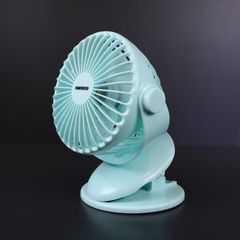 Quạt sạc kẹp 5inch Nanoco Model NRF5210G, màu xanh, sạc từ 3 giờ dùng đến 8 giờ