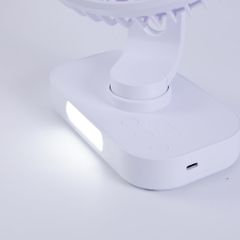 Quạt sạc Nanoco model NRF6219W màu trắng, 6inch, có xoay, có đèn