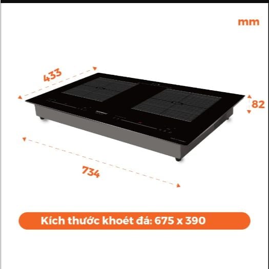 Bếp điện từ đôi Nanoco model NICL482 - KHÔNG BAO GỒM LẮP ĐẶT