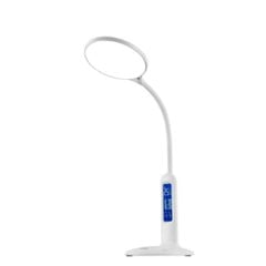 Đèn bàn LED Nanoco model NDKR478 (8W, màu trắng, nhiệt độ màu ánh sáng tùy chỉnh, có đồng hồ)