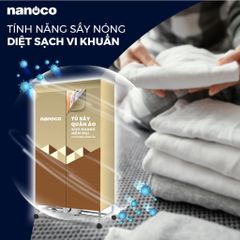 Tủ sấy quần áo Nanoco Model NCD2006, màu vàng nâu, công suất 2000W, (sức chứa ≤ 30kg)
