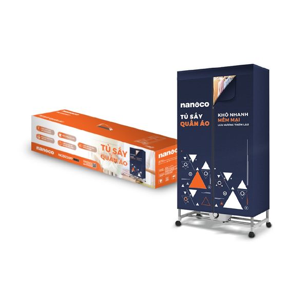 Tủ sấy quần áo Nanoco model NCD2207 (Công suất 2200W, Sức chứa ≤ 50kg)
