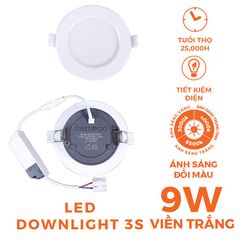 Đèn LED Downlight 9W Nanoco 3S Series 4 chế độ màu NDL09CW90/NDL09CS90/NDL09CG90