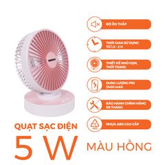 Quạt sạc điện mini Nanoco model NRF6215 (5 cánh, công suất 5W)