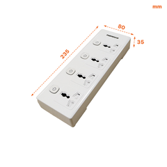 Ổ cắm có dây Nanoco model NES43415 (4 ổ đa năng, 4 công tắc, dây điện 3m và 5m)