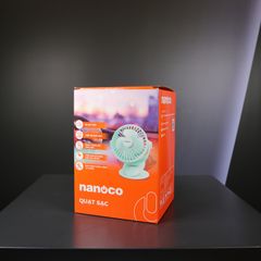 Quạt sạc kẹp 5inch Nanoco Model NRF5210G, màu xanh, sạc từ 3 giờ dùng đến 8 giờ