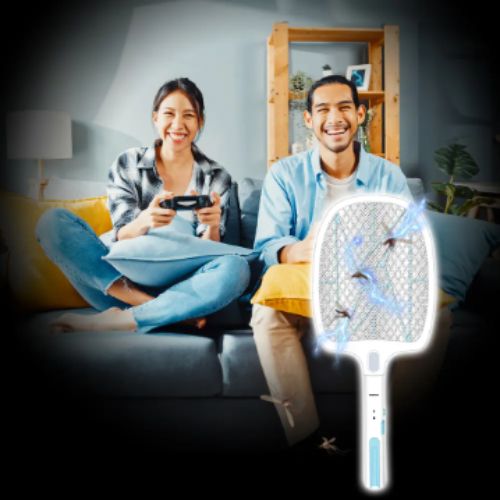 Vợt muỗi Nanoco model NMR104O / NMR105B (pin lithium 18650h-220V, màu cam, màu xanh dương)