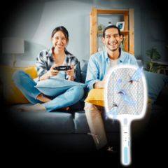 Vợt muỗi Nanoco model NMR104O / NMR105B (pin lithium 18650h-220V, màu cam, màu xanh dương)