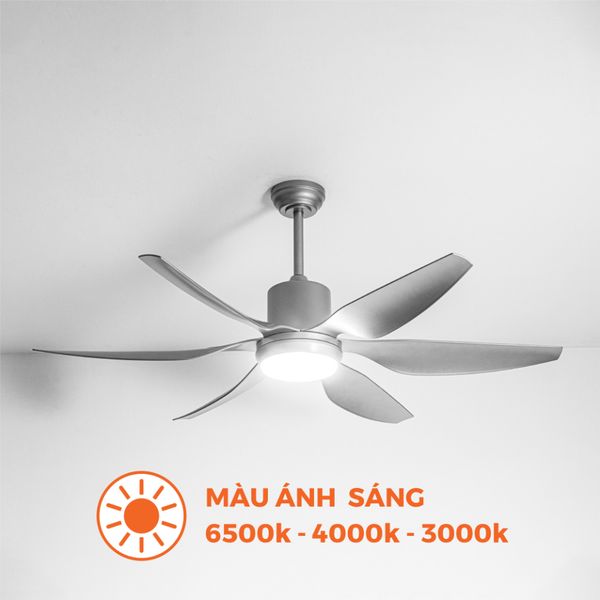 Quạt trần 6 cánh - Đèn LED có remote Nanoco model NCF5462-GL/SL (Công suất 69W, Động cơ DC)