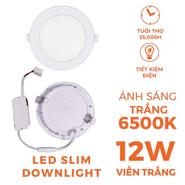 Đèn downlight LED Nanoco φ135 12W viền vàng/ trắng/ bạc (ánh sáng trắng/ trung tính/ vàng)