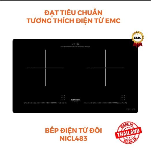Bếp điện từ đôi Nanoco model NICL483 - KHÔNG BAO GỒM LẮP ĐẶT
