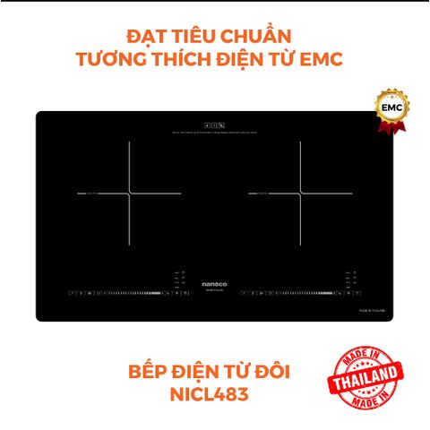 Bếp điện từ đôi Nanoco model NICL483 - KHÔNG BAO GỒM LẮP ĐẶT