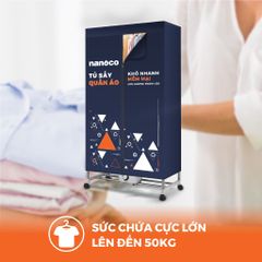 Tủ sấy quần áo Nanoco model NCD2207 (Công suất 2200W, Sức chứa ≤ 50kg)