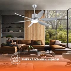 Quạt trần 6 cánh - Đèn LED có remote Nanoco model NCF5462-GL/SL (Công suất 69W, Động cơ DC)