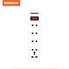 [QUÀ TẶNG] Ổ cắm có dây Nanoco model NES4213-S1 (1 ổ đa năng, 4 ổ 2 chấu, 1 công tắc, dây điện 3M)