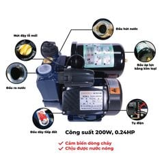 Máy bơm nước nóng tăng áp điện tử Nanoco model NCPS128-A/ 200-A/ 300-A/ 400-A (Công suất 128W, 200W,300W, 400W) - KHÔNG BAO GỒM LẮP ĐẶT