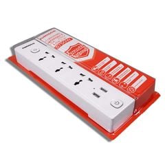 Ổ cắm có dây Nanoco model NES332U (3 ổ đa năng, 2 USB, 2 công tắc, dây điện 3m và 5m)