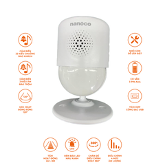 Chuông báo cảm biến không dây Nanoco model NJX378 (có tích hợp đầu sạc USB hoặc sử dụng pin AAA)