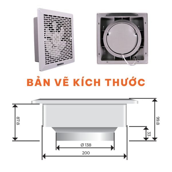 Quạt hút siêu mỏng Nanoco model NMV2023 (20W)