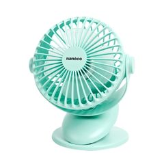 Quạt sạc kẹp 5inch Nanoco Model NRF5210G, màu xanh, sạc từ 3 giờ dùng đến 8 giờ