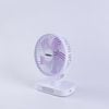 Quạt sạc Nanoco model NRF6219W màu trắng, 6inch, có xoay, có đèn