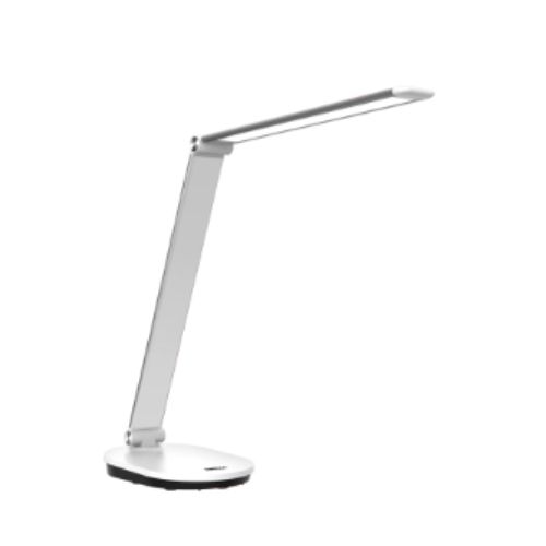 Đèn bàn LED Nanoco model NDKC668 (8W, nhôm trắng bạc, nhiệt độ màu ánh sáng tùy chỉnh)