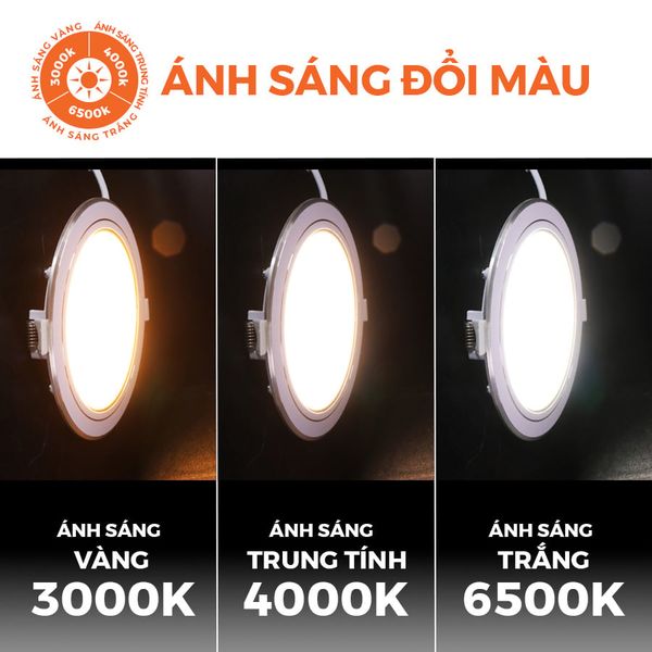 Đèn LED SLIM downlight Hera Nanoco φ90 7W (viền vàng, trắng, bạc - ánh sáng trắng, trung tính, vàng)