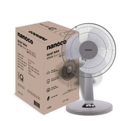 Quạt bàn Nanoco model NTF1209 (màu xám, màu beige - 3 chế độ gió - công suất 30W)