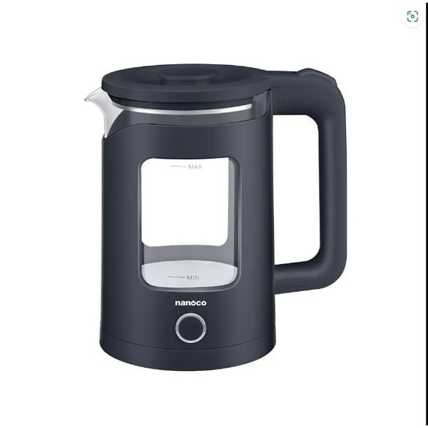 Bình đun siêu tốc thủy tinh Nanoco model NKT1761DB (dung tích 1.7L, màu xanh đen)