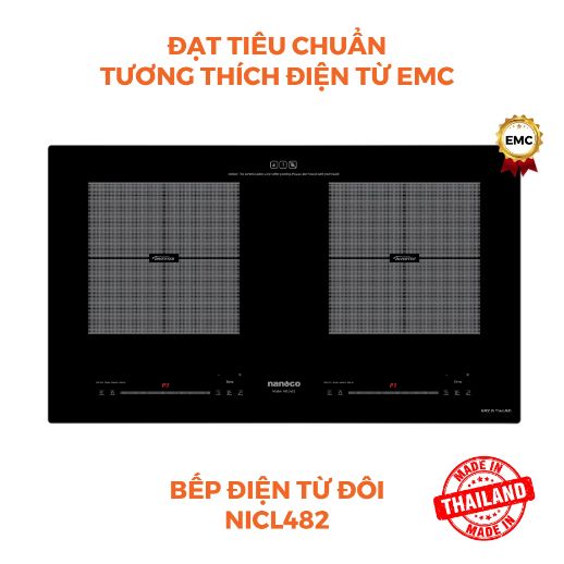 Bếp điện từ đôi Nanoco model NICL482 - KHÔNG BAO GỒM LẮP ĐẶT