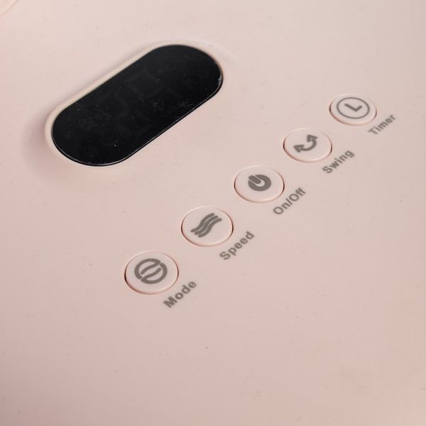 Quạt đứng động cơ BLDC có remote 14inch, 7 cánh, màu hồng/trắng Nanoco model NEF1499