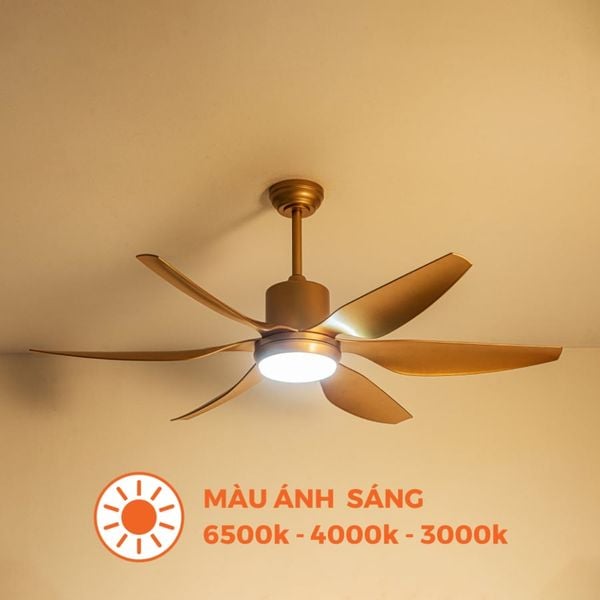 Quạt trần 6 cánh - Đèn LED có remote Nanoco model NCF5462-GL/SL (Công suất 69W, Động cơ DC)