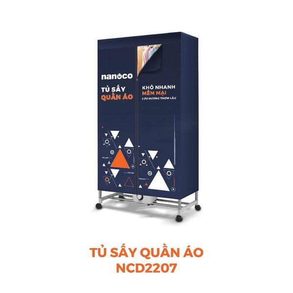 Tủ sấy quần áo Nanoco model NCD2207 (Công suất 2200W, Sức chứa ≤ 50kg)