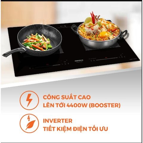 Bếp điện từ đôi Nanoco model NICL482 - KHÔNG BAO GỒM LẮP ĐẶT