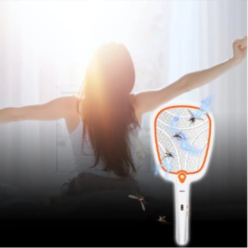 Vợt muỗi Nanoco model NMR104O / NMR105B (pin lithium 18650h-220V, màu cam, màu xanh dương)