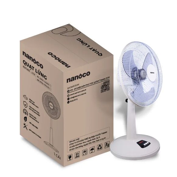 Quạt lửng Nanoco model NLF1623 (màu xanh, màu beige - 3 chế độ gió - công suất 47W)