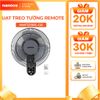 Quạt treo tường Nanoco model NWF1219RC-GR màu ghi (3 chế độ gió, công suất 30W, bạc đạn, cánh 30cm)