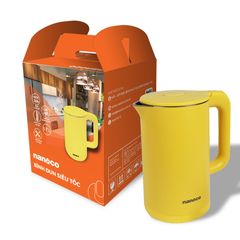 Bình đun siêu tốc inox 304 Nanoco model NKT1750 dung tích 1.7 lít (đèn LED báo sôi, giữ ấm sau khi sôi)