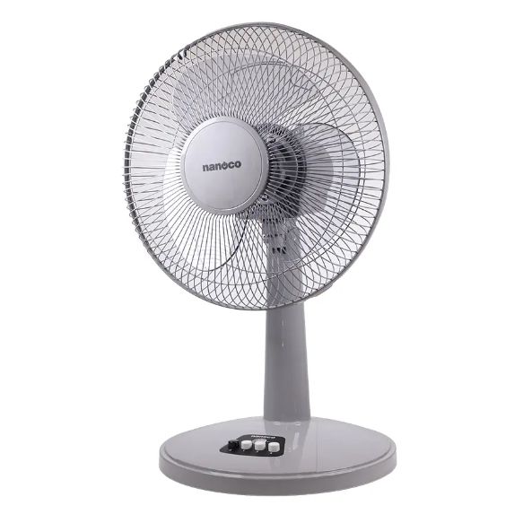 Quạt bàn Nanoco model NTF1209 (màu xám, màu beige - 3 chế độ gió - công suất 30W)