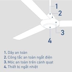 Quạt trần Panasonic model F-60MZ2 (màu trắng - 5 chế độ gió - công suất 66W) - KHÔNG GỒM PHÍ LẮP ĐẶT