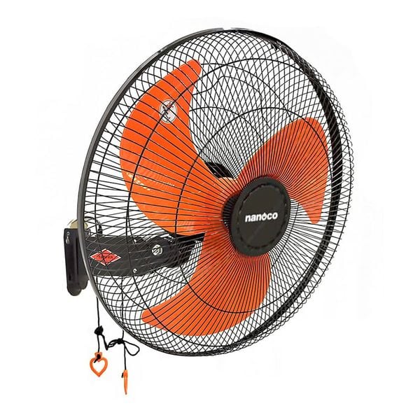 Quạt treo Nanoco model NWF1822 màu đen cam (3 chế độ gió, công suất 65w)