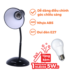 Đèn bàn E27 Nanoco model NDKC02 (không bóng) + tặng kèm 1 bóng Led bulb đui E27- 5W