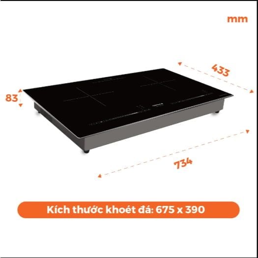 Bếp điện từ đôi Nanoco model NICL483 - KHÔNG BAO GỒM LẮP ĐẶT