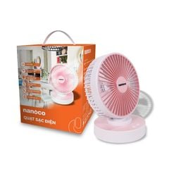 Quạt sạc điện mini Nanoco model NRF6215 (5 cánh, công suất 5W)
