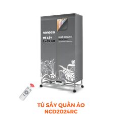 Tủ sấy quần áo có remnote và điều khiển cảm ứng Nanoco model NCD2024RC (Công suất 2000W, Sức chứa ≤ 30kg)