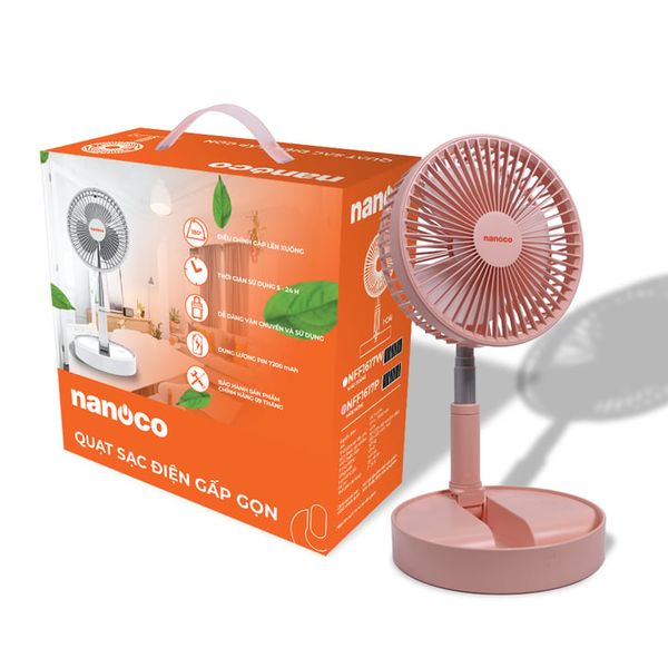 Quạt sạc gấp gọn tiện lợi Nanoco model NFF1617